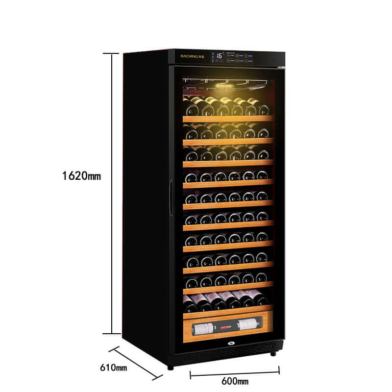 Raching 80-100 Bottle Wine Cooler w/ WiFi W330A-MC with dimensions