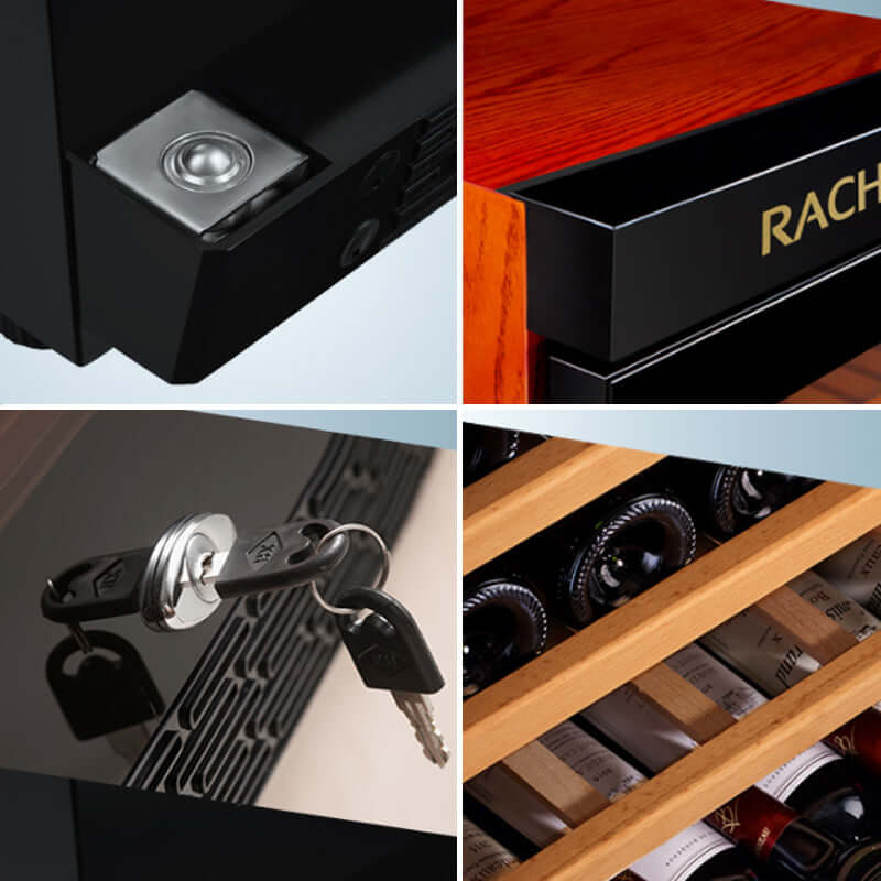 Raching 80-100 Bottle Wine Cooler w/ WiFi W330A-MC with image of drawes and key