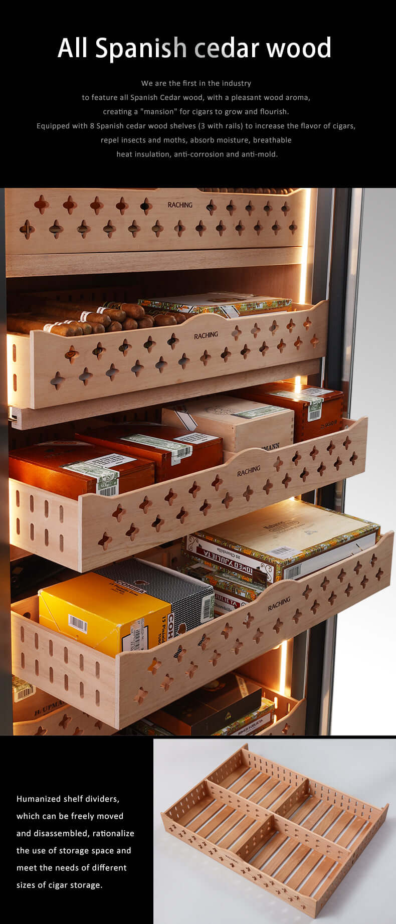 Raching CT48A - Electric Climate Control Cabinet Humidor (4000) Cigars product description image