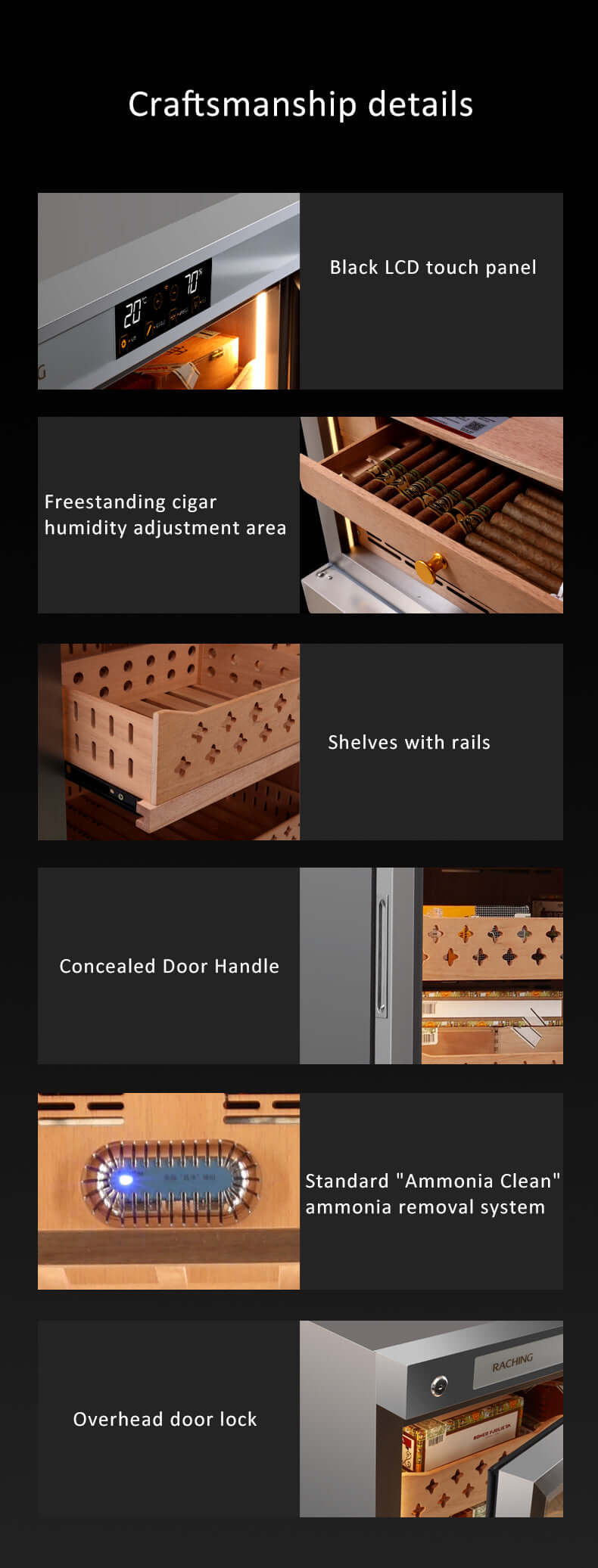 Raching CT48A - Electric Climate Control Cabinet Humidor (4000) Cigars product description image
