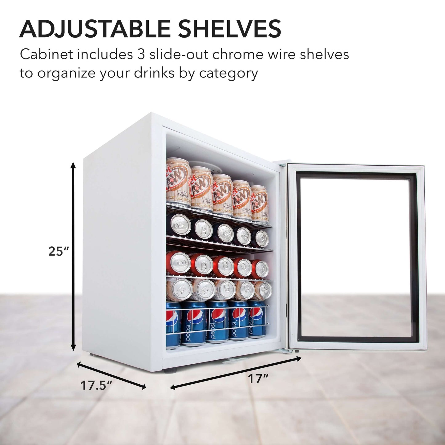 Whynter BR-091WS 17″ 90 Can Freestanding Stainless Beverage Refrigerator/Cooler image of product brochure