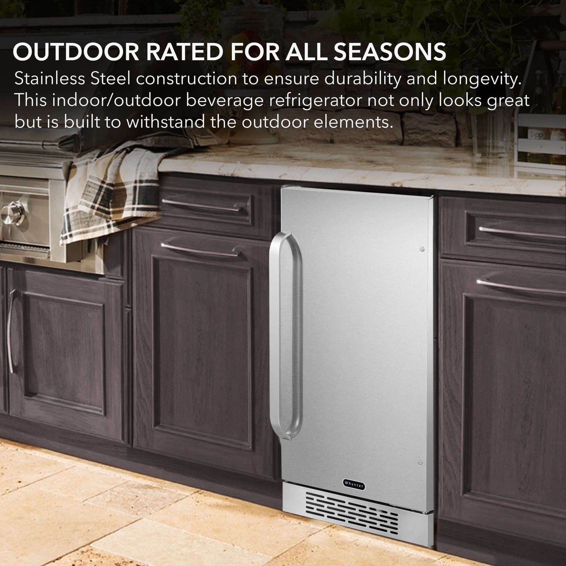 Whynter BOR-326FS 15″ Built-In Energy Star 3.0 cu. ft. Indoor/Outdoor Beverage Refrigerator Weather Proof Cooler product description