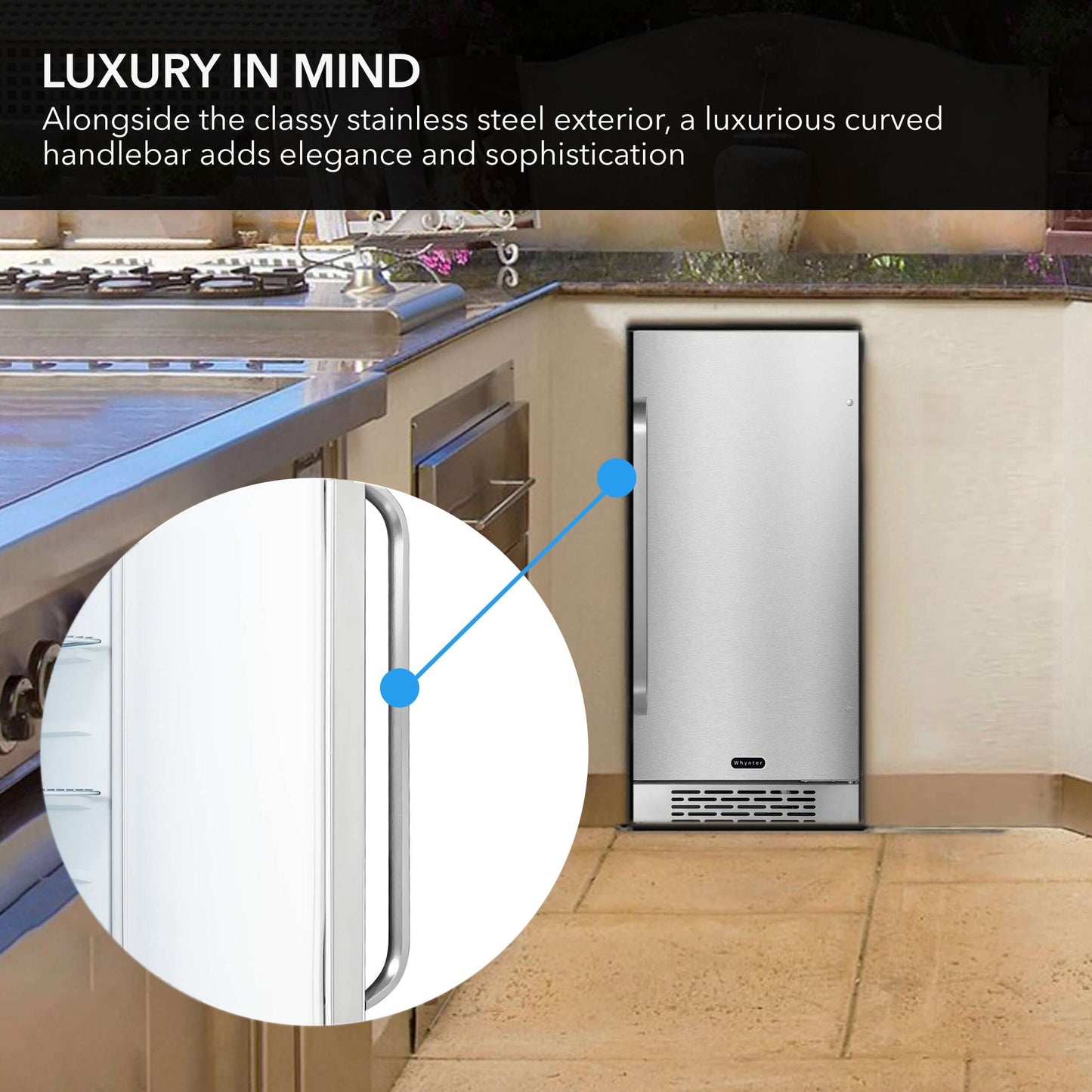 Whynter BOR-326FS 15″ Built-In Energy Star 3.0 cu. ft. Indoor/Outdoor Beverage Refrigerator Weather Proof Cooler product description