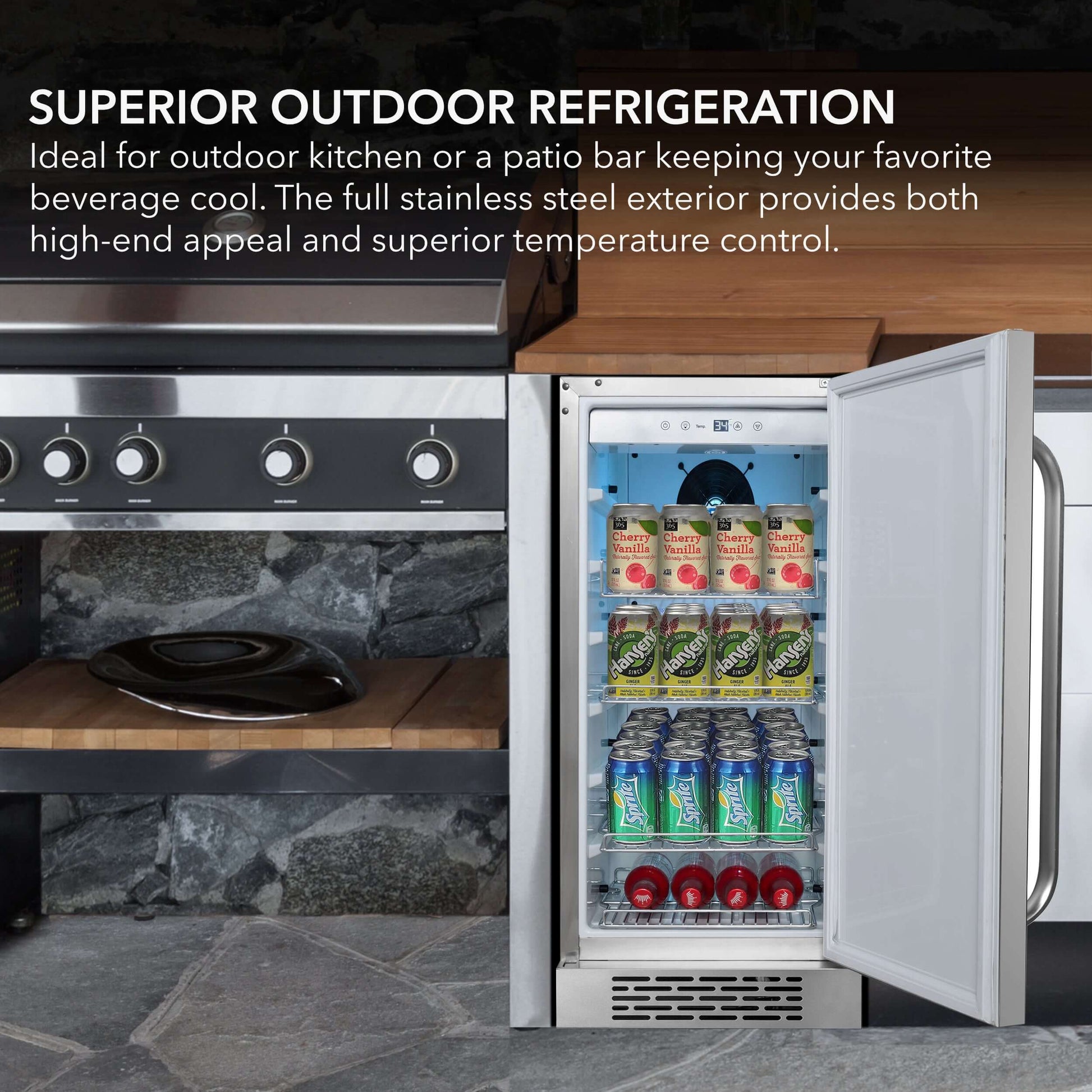 Whynter BOR-326FS 15″ Built-In Energy Star 3.0 cu. ft. Indoor/Outdoor Beverage Refrigerator Weather Proof Cooler product description