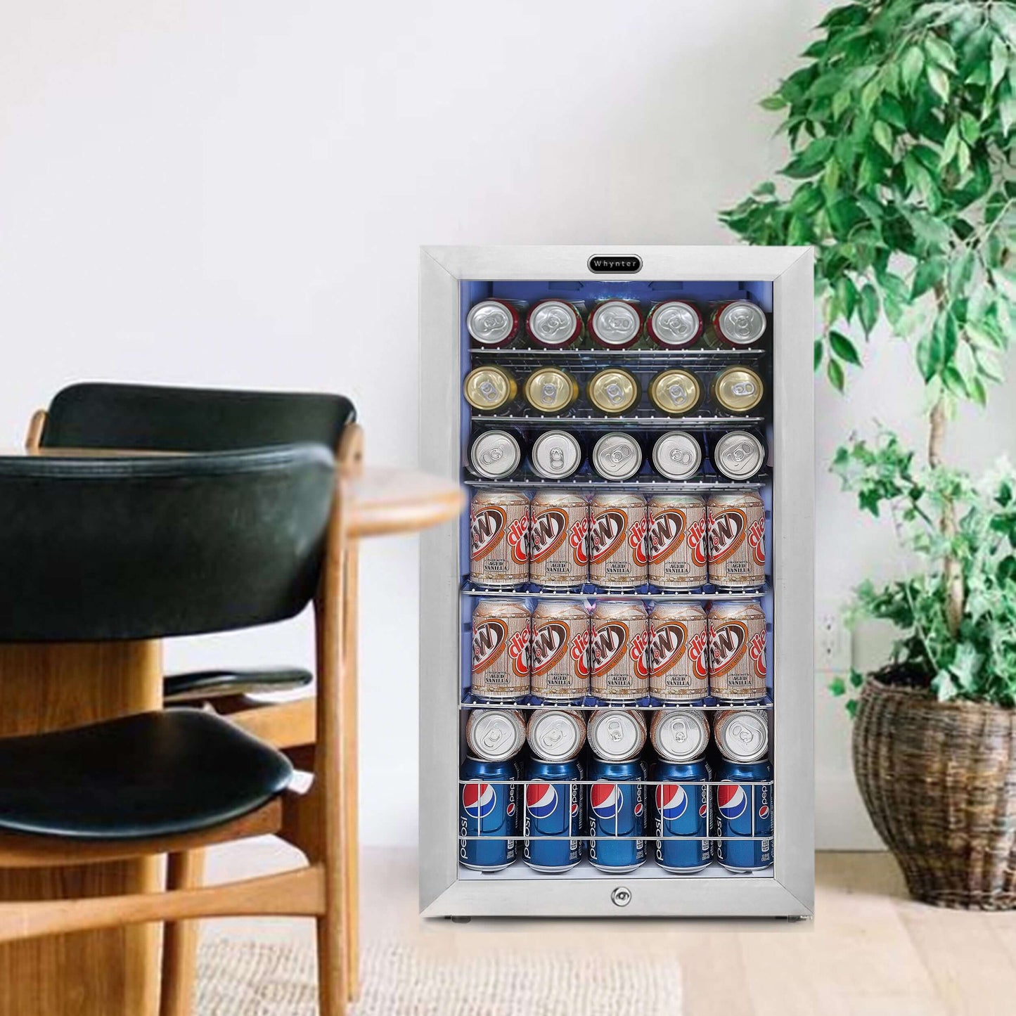 Whynter 17" 120 Can Capacity Beverage Refrigerator with Stainless Steel Door