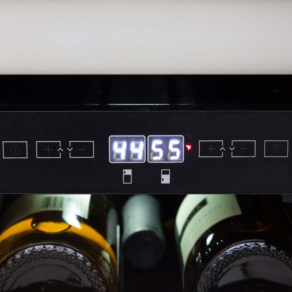 Whynter Elite 17 Bottle Dual Zone Wine Refrigerator BWR-171DS temperature readout