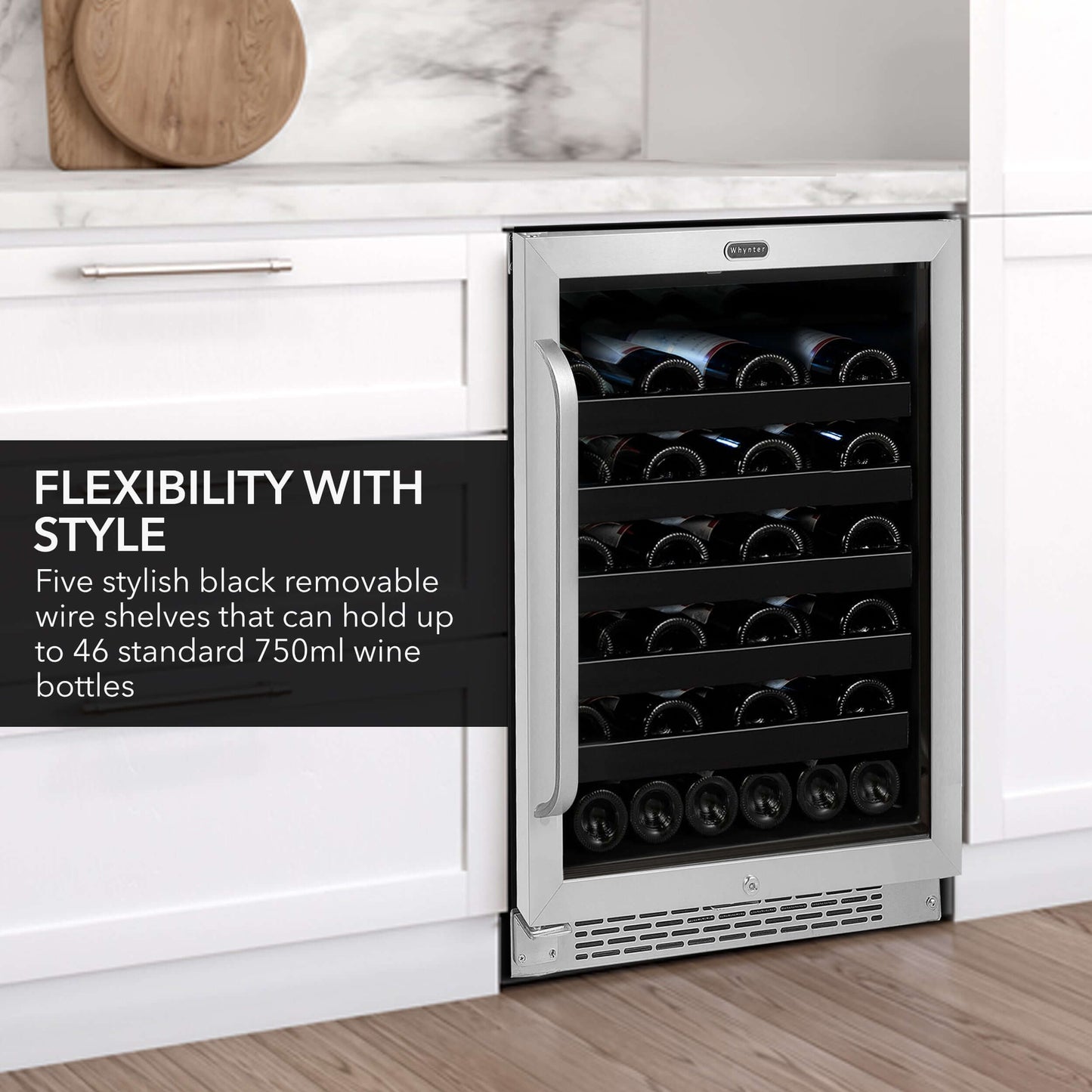 Whynter BWR-408SB 24″ Built-In 46 Bottle Under-counter Stainless Steel Wine Refrigerator image of product brochure
