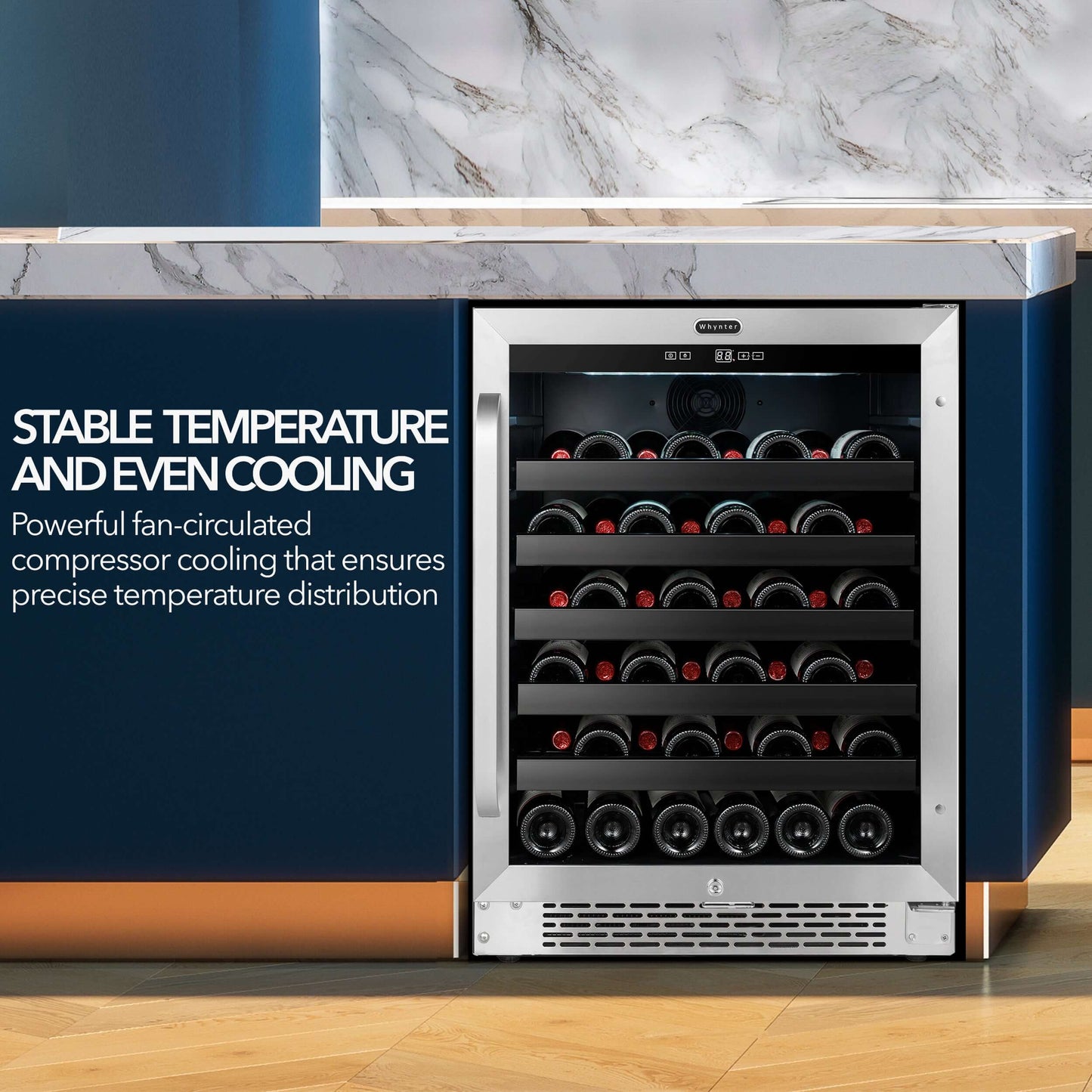 Whynter BWR-408SB 24″ Built-In 46 Bottle Under-counter Stainless Steel Wine Refrigerator image of product brochure