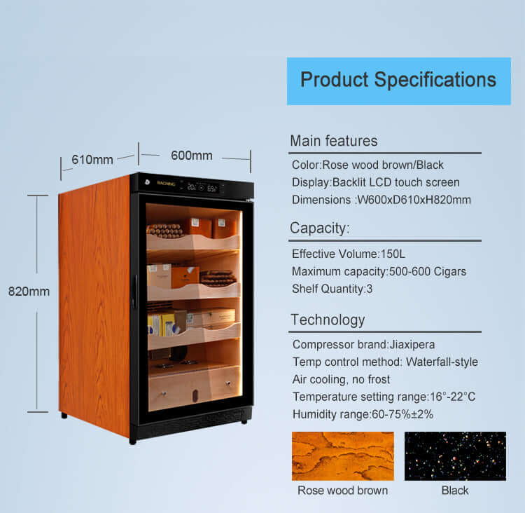 Raching Climate Controlled Cigar Humidor C150A image of product description