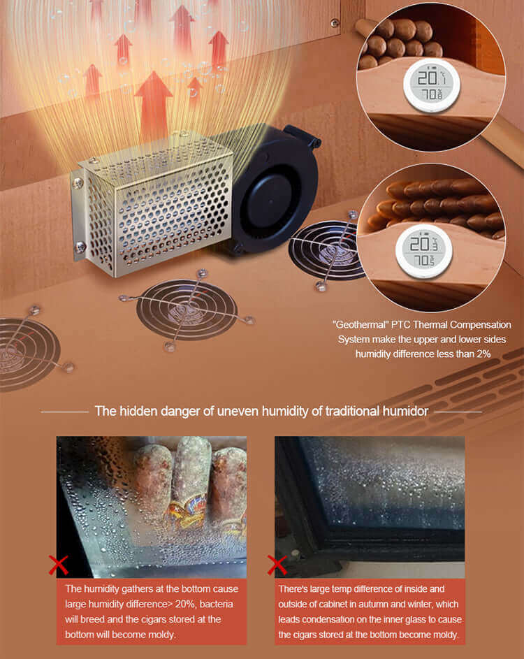 Raching Climate Controlled Cigar Humidor C230A image of product description