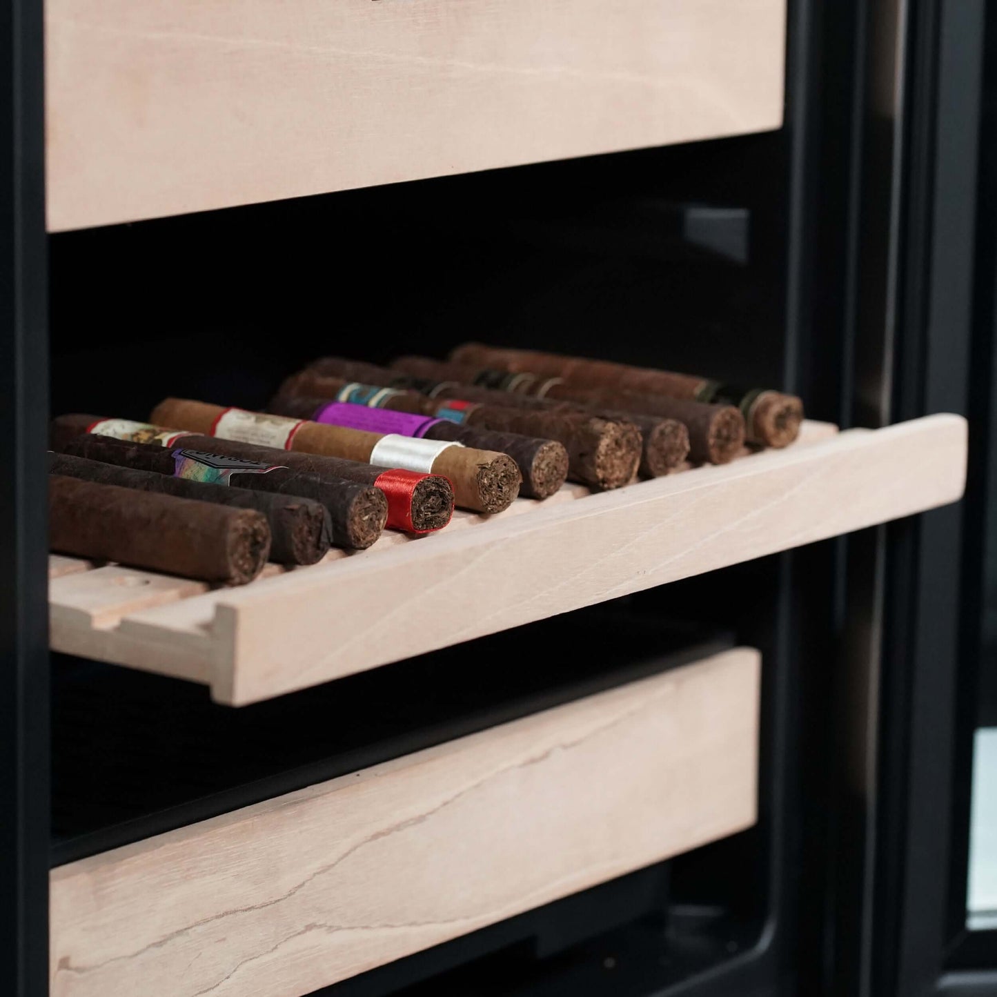 Whynter CHC-421HC 650-Count 4.2 cu.ft. Electric Cigar Cabinet Cooler and Humidor image of product shelf