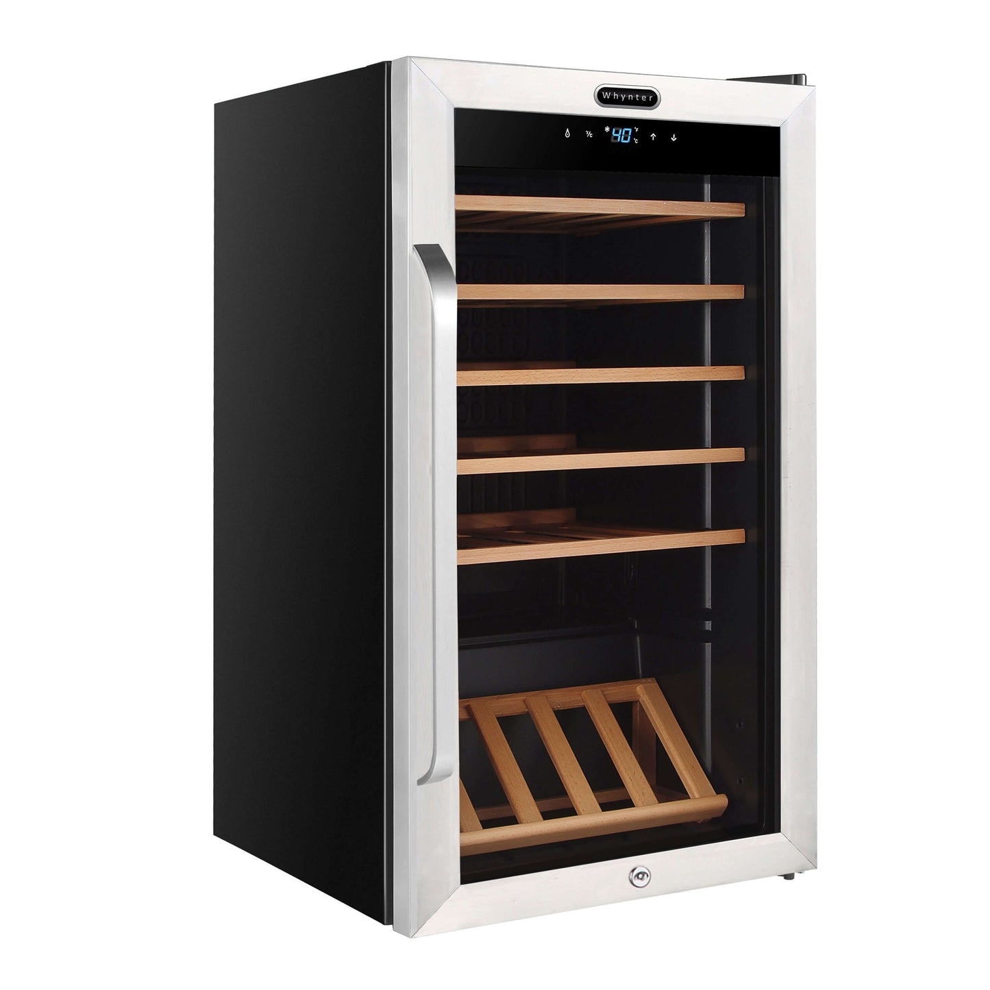Whynter FWC-341TS 34 Bottle Freestanding Stainless Steel Wine Refrigerator with Display Shelf