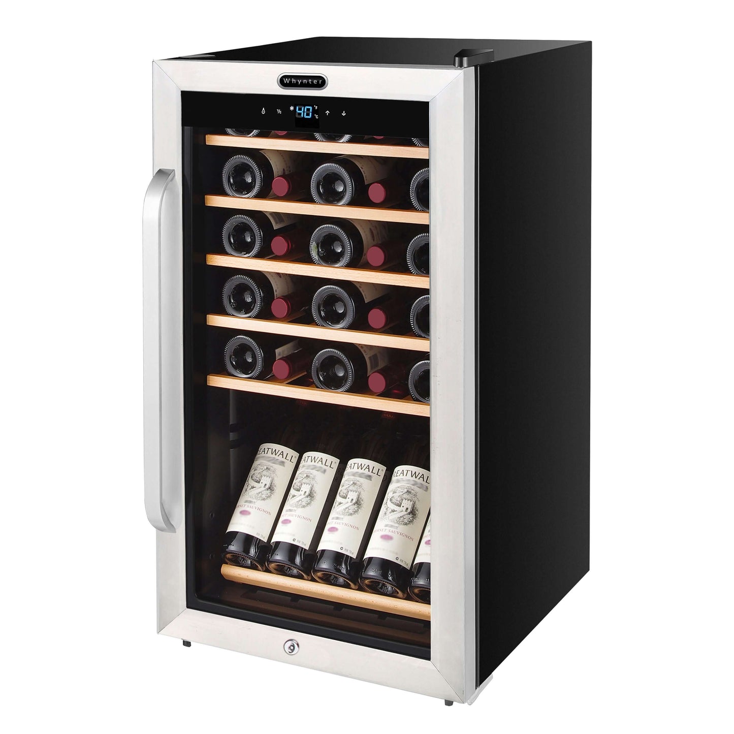 Whynter FWC-341TS 34 Bottle Freestanding Stainless Steel Wine Refrigerator with Display Shelf