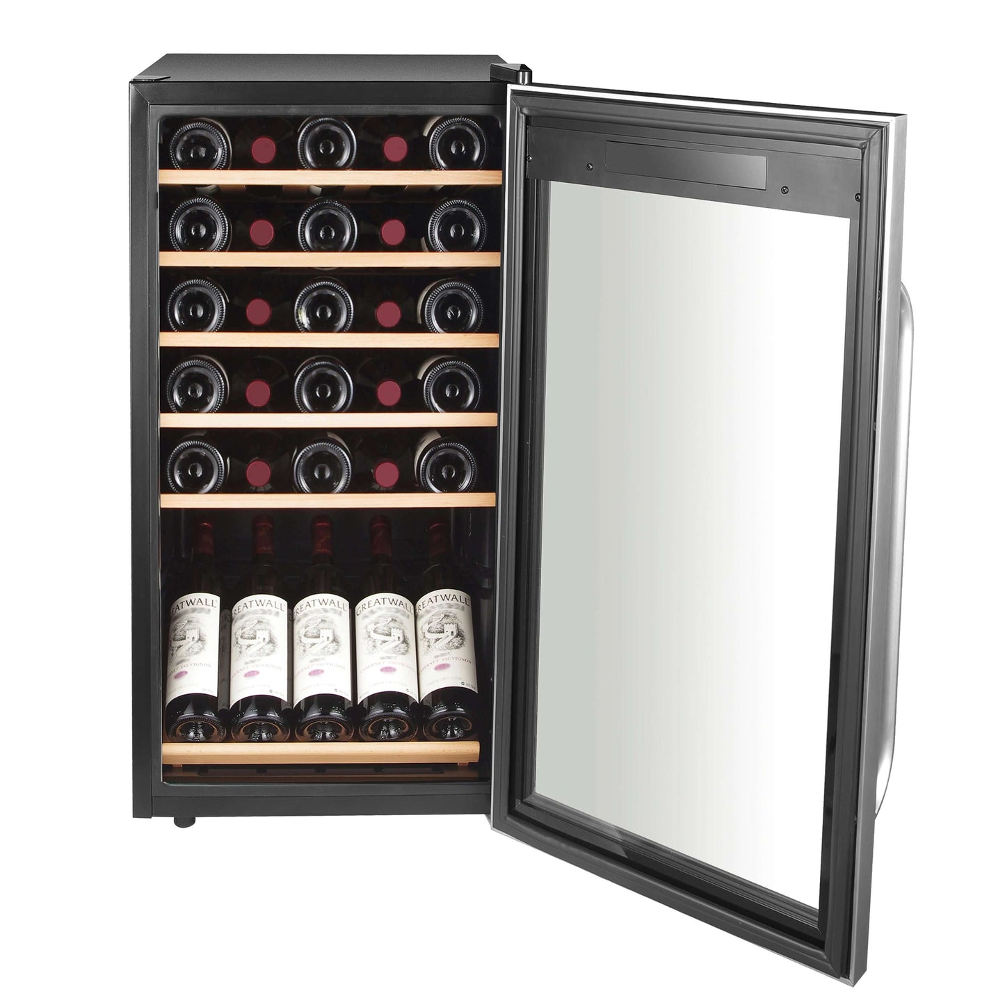 Whynter FWC-341TS 34 Bottle Freestanding Stainless Steel Wine Refrigerator with Display Shelf