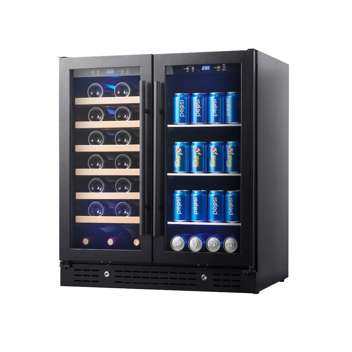 Kings Bottle 30" Combination Beer and Wine Cooler with Low-E Glass Door KBU165BW-SS