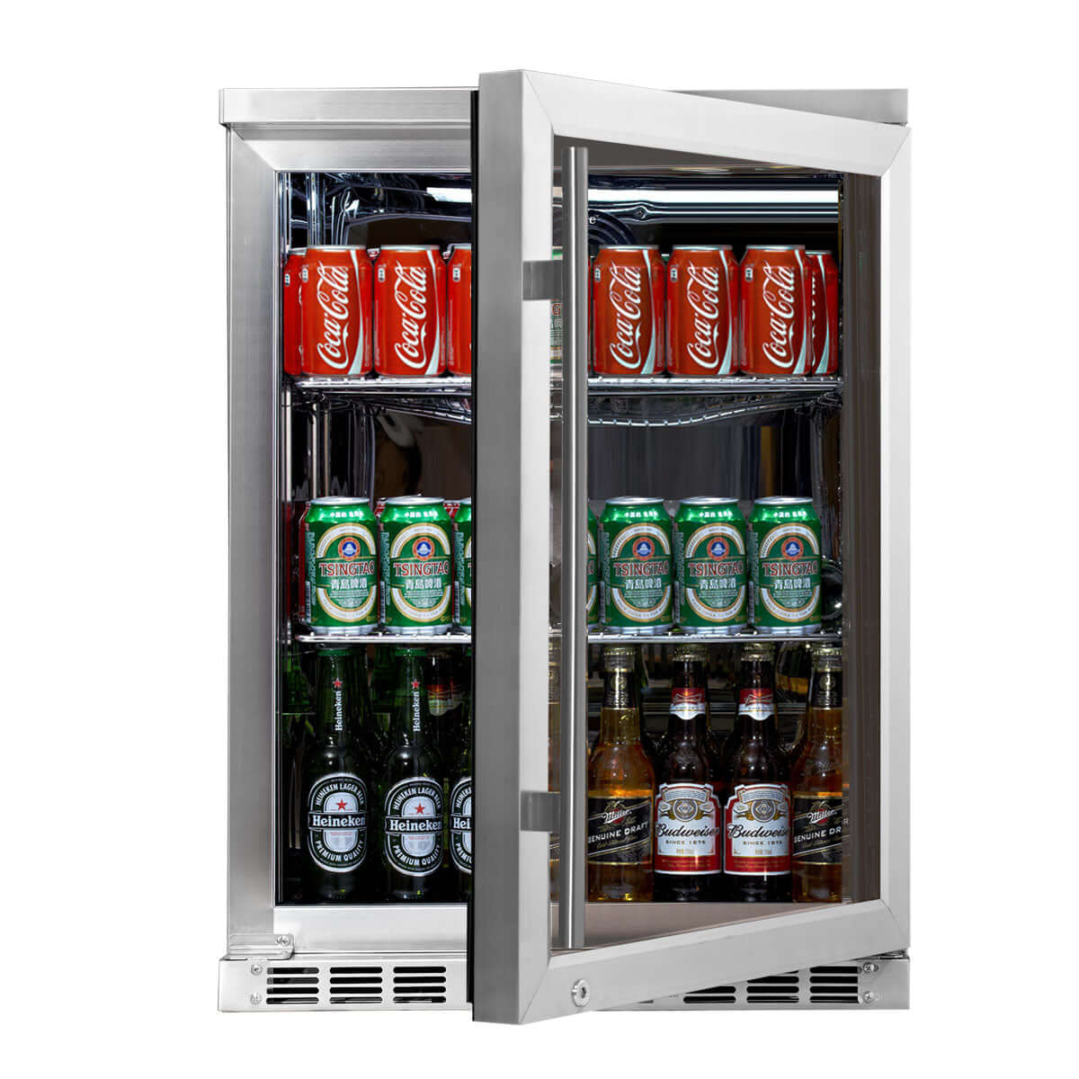 24 Inch Under Counter Beverage Cooler with Heating Glass Door KBU55M