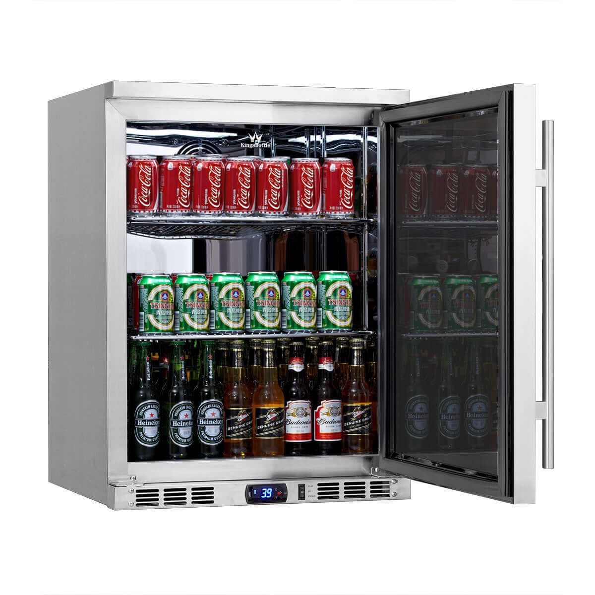24 Inch Under Counter Beverage Cooler with Heating Glass Door KBU55M