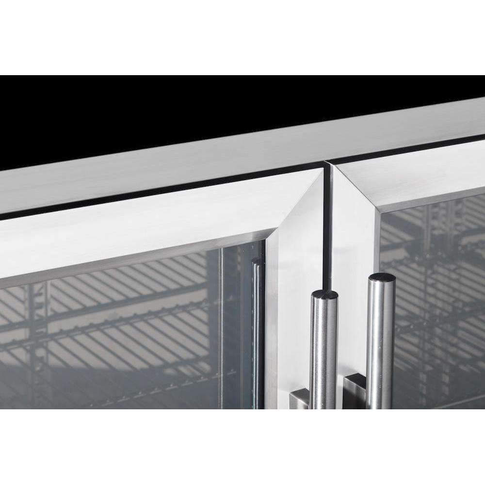 53 Inch Heating Glass 3 Door Large Beverage Refrigerator KBU328M image of doors