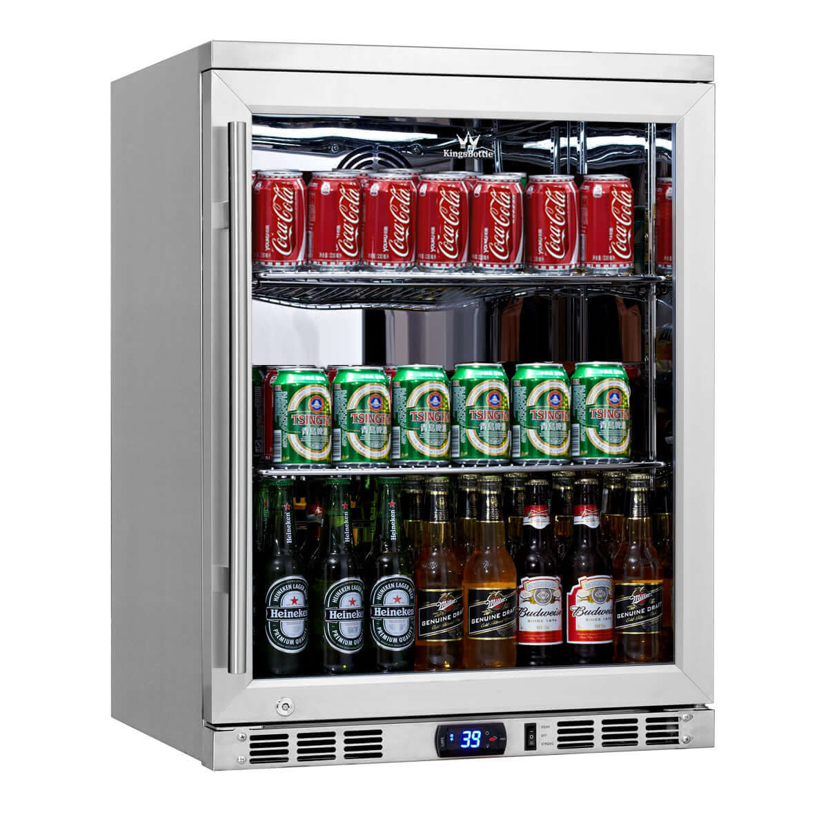 24 Inch Under Counter Beverage Cooler with Heating Glass Door KBU55M