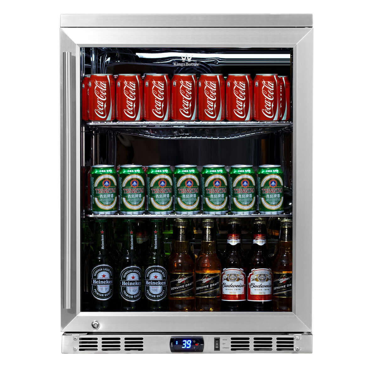 24 Inch Under Counter Beverage Cooler with Heating Glass Door KBU55M