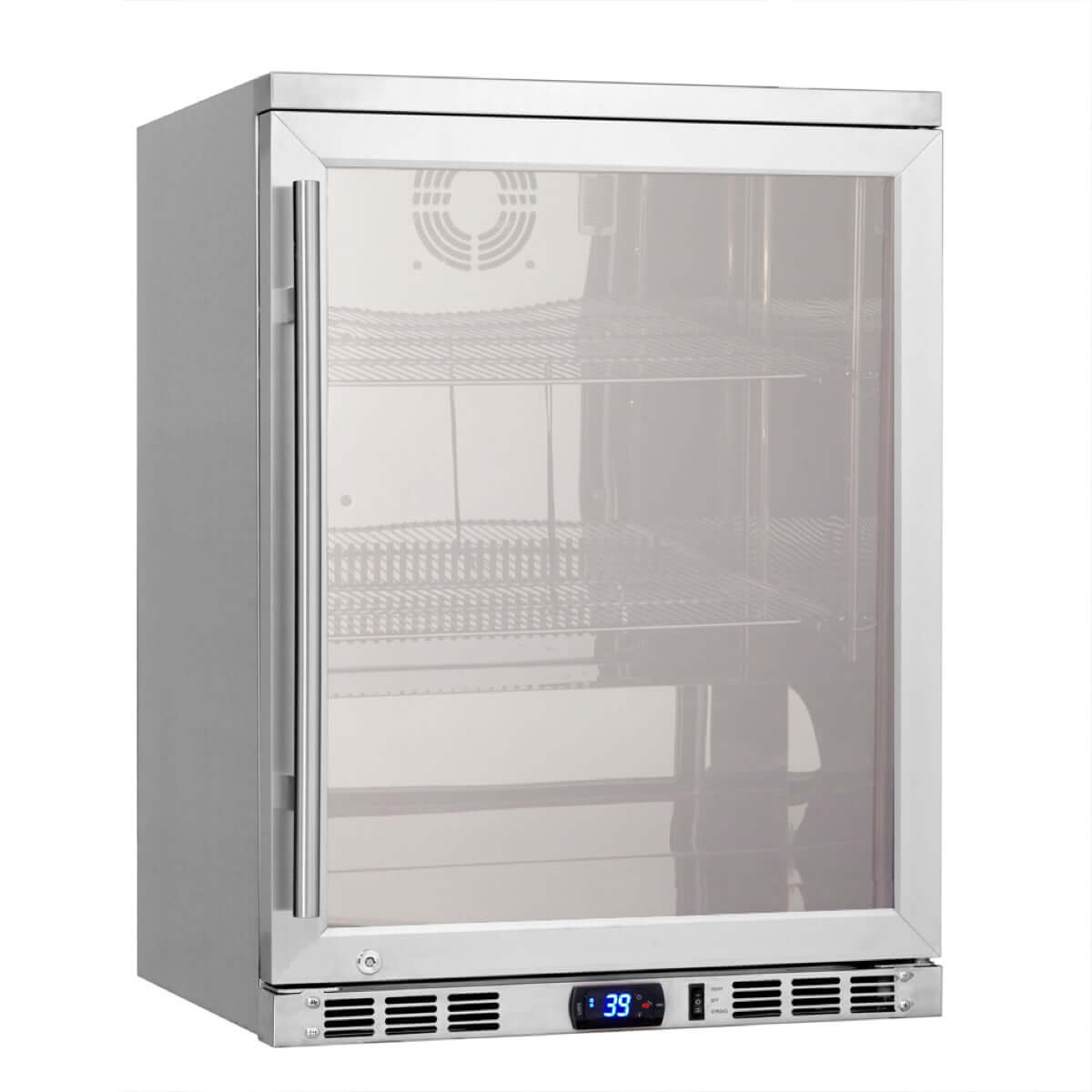 24 Inch Under Counter Beverage Cooler with Heating Glass Door KBU55M