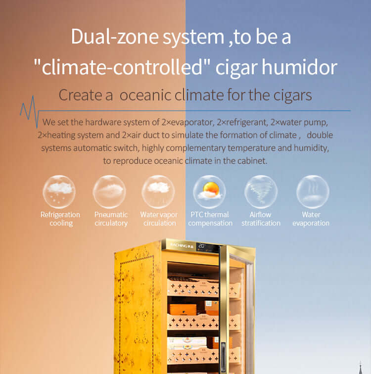 Raching MON1800 Precision Climate Controlled Cigar Humidor Cabinet image of product description