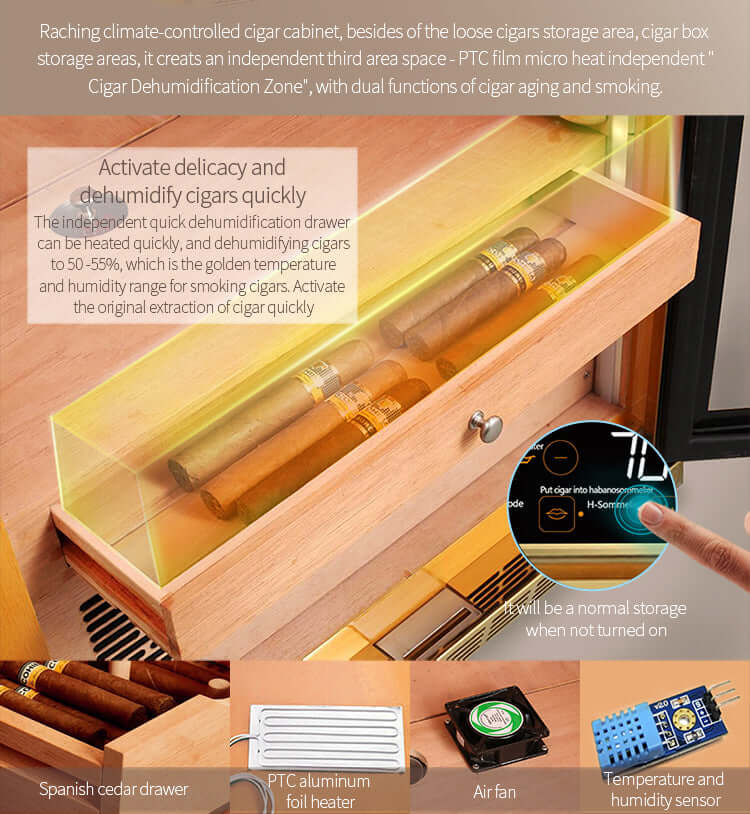 Raching MON1800 Precision Climate Controlled Cigar Humidor Cabinet image of product description