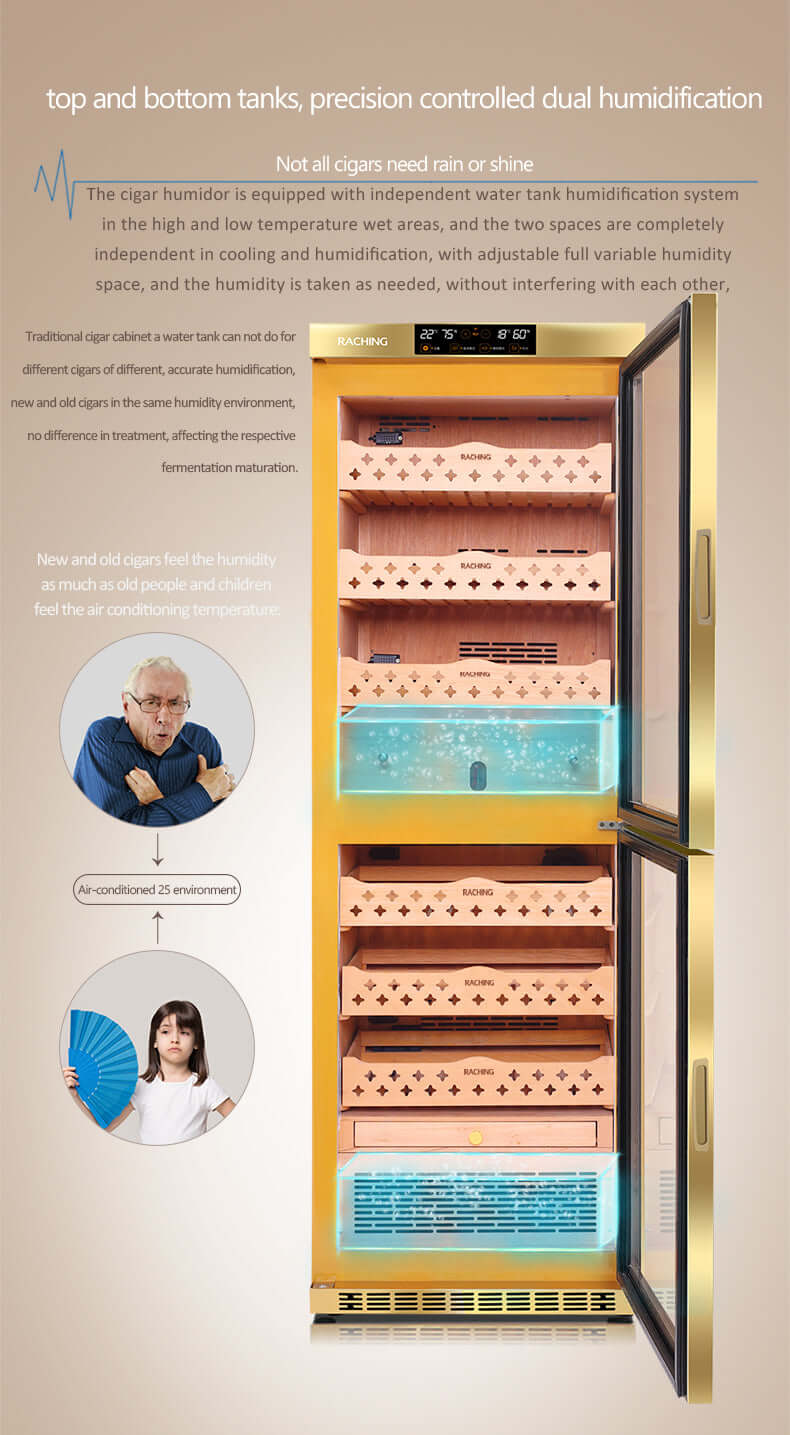 Raching MON3800B Precision Climate Controlled Cigar Humidor Cabinet image of product description