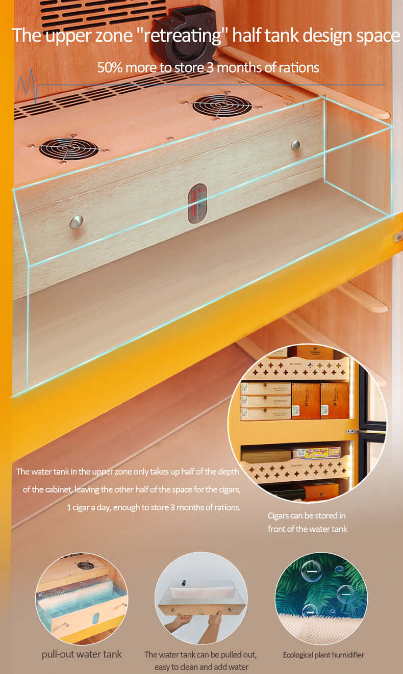 Raching MON3800B Precision Climate Controlled Cigar Humidor Cabinet image of product description