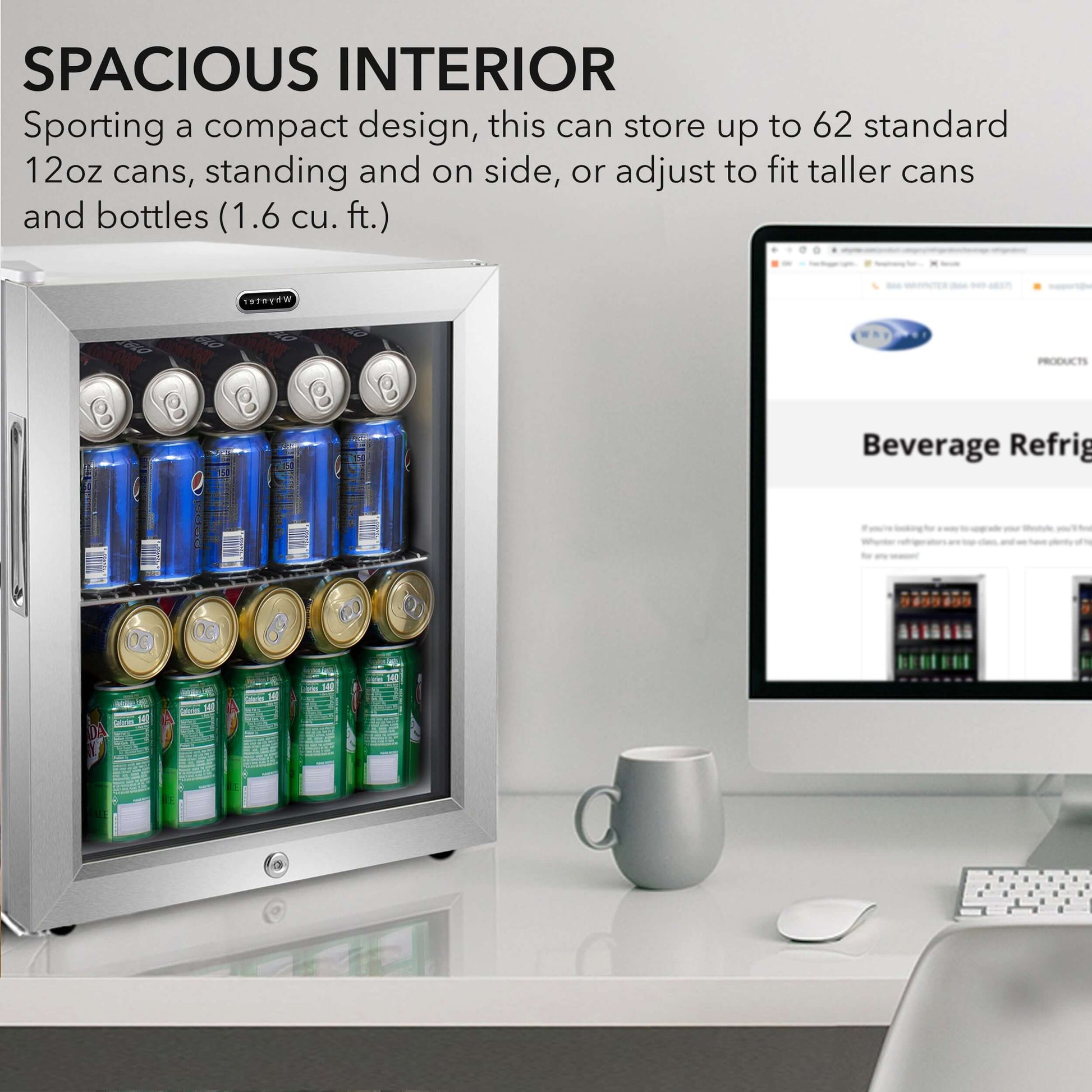 Whynter BR-062WS 17″ 68 Can Freestanding Stainless Beverage Refrigerator image of product brochure