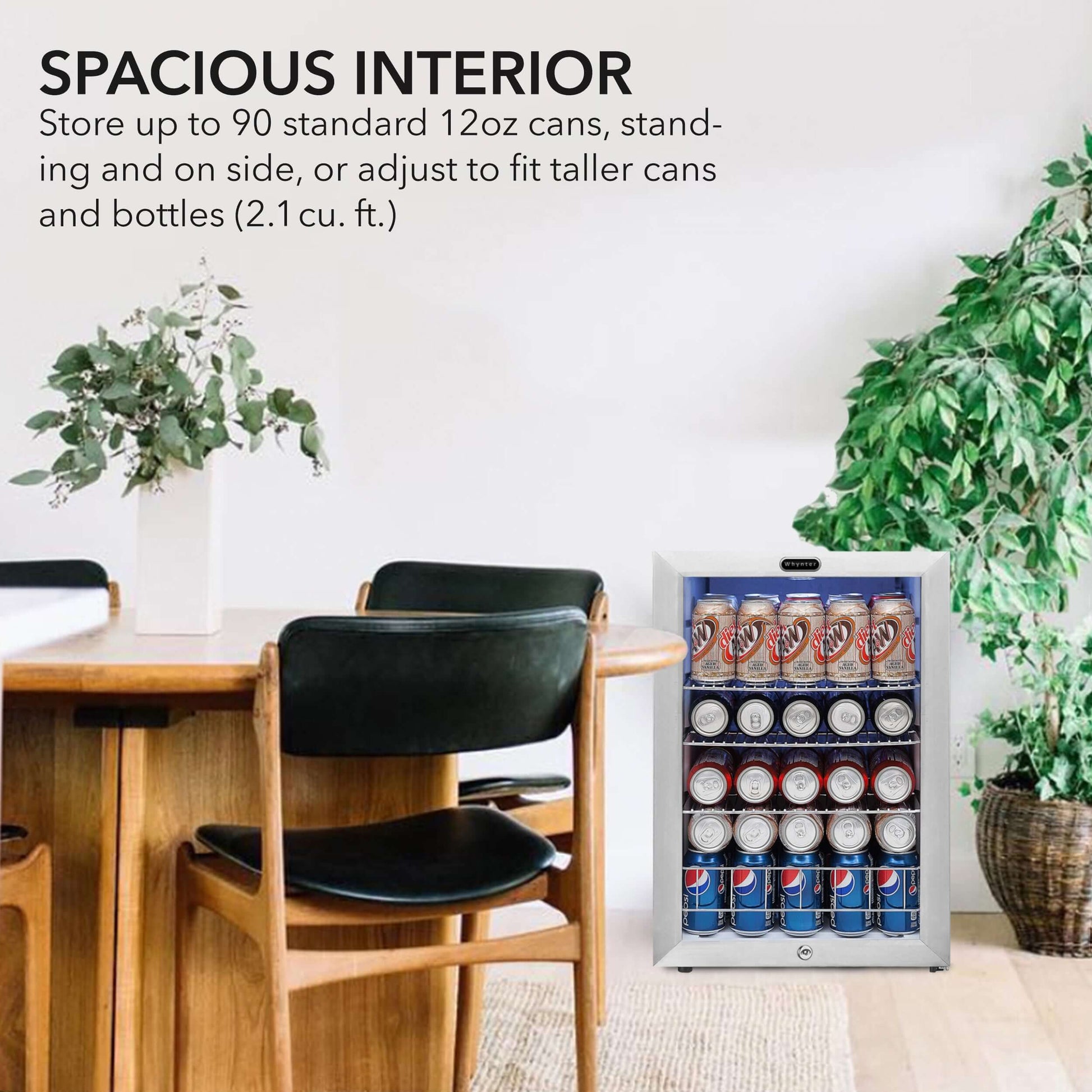 Whynter BR-091WS 17″ 90 Can Freestanding Stainless Beverage Refrigerator/Cooler image of product brochure