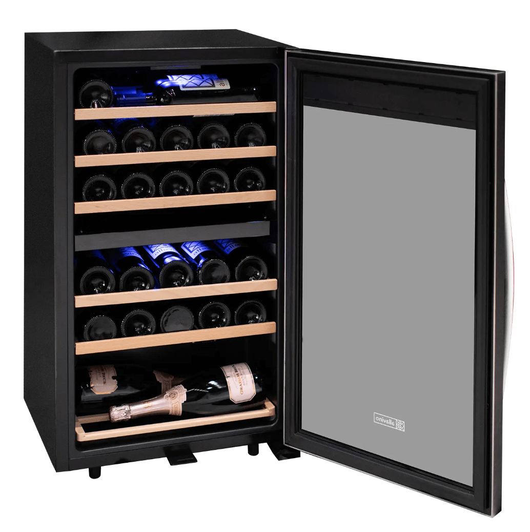 Allavino Cascina Series 28 Bottle Single Zone Freestanding Wine Refrigerator Cooler with Stainless Steel Door