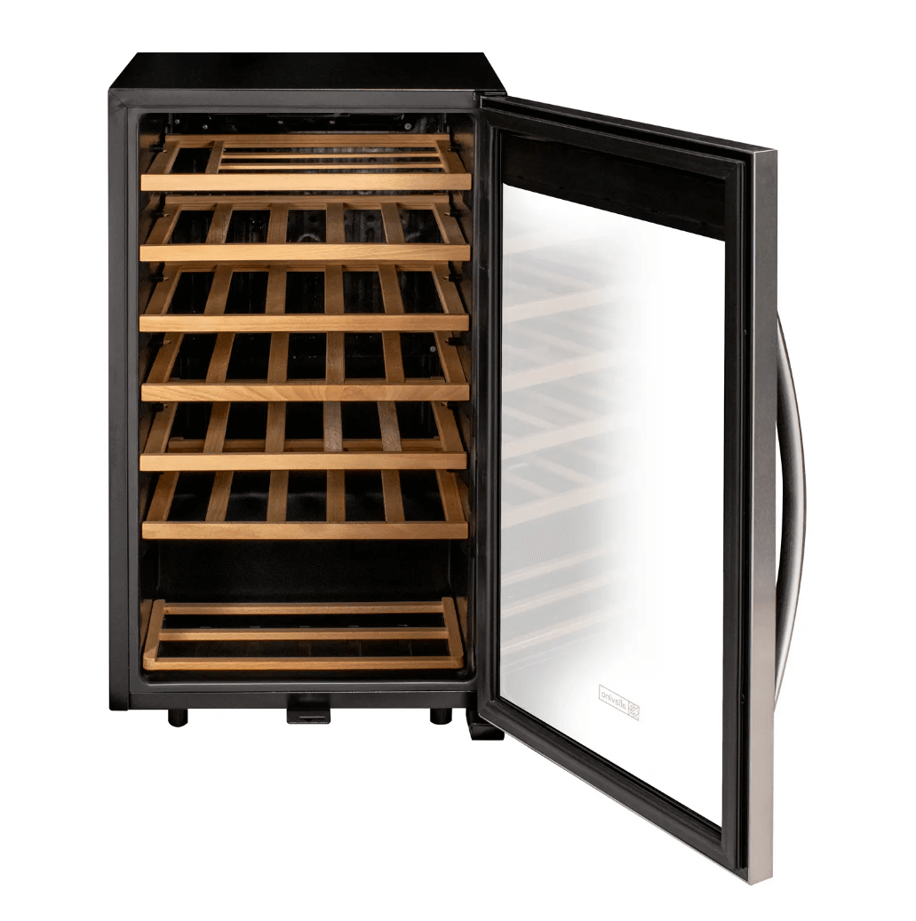 Allavino Cascina Series 33 Bottle Single Zone Freestanding Wine Refrigerator Cooler with Stainless Steel Door