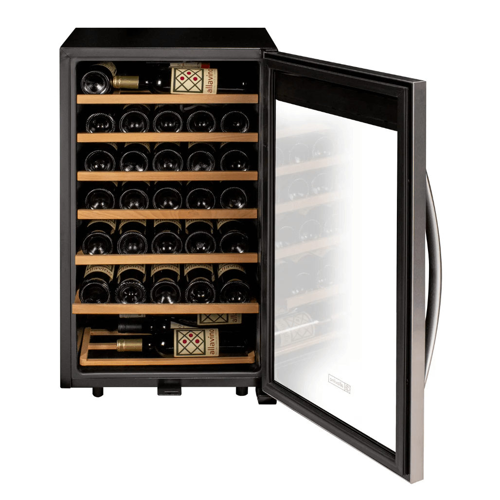 Allavino Cascina Series 33 Bottle Single Zone Freestanding Wine Refrigerator Cooler with Stainless Steel Door