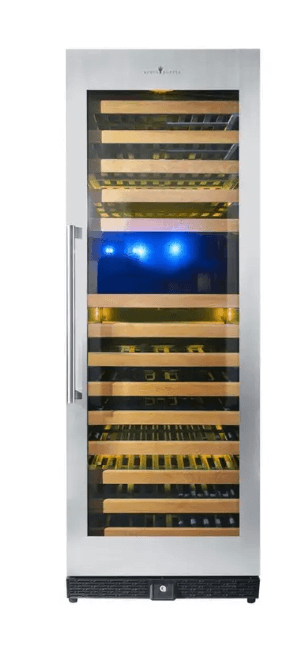 Kings Bottle Tall Large Wine Refrigerator With Glass Door With Stainless Steel Trim