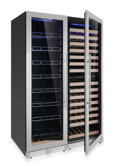 Kings Bottle Upright Wine & Beverage cooler Combo With Triple Temp. Zones Stainless Steel Door