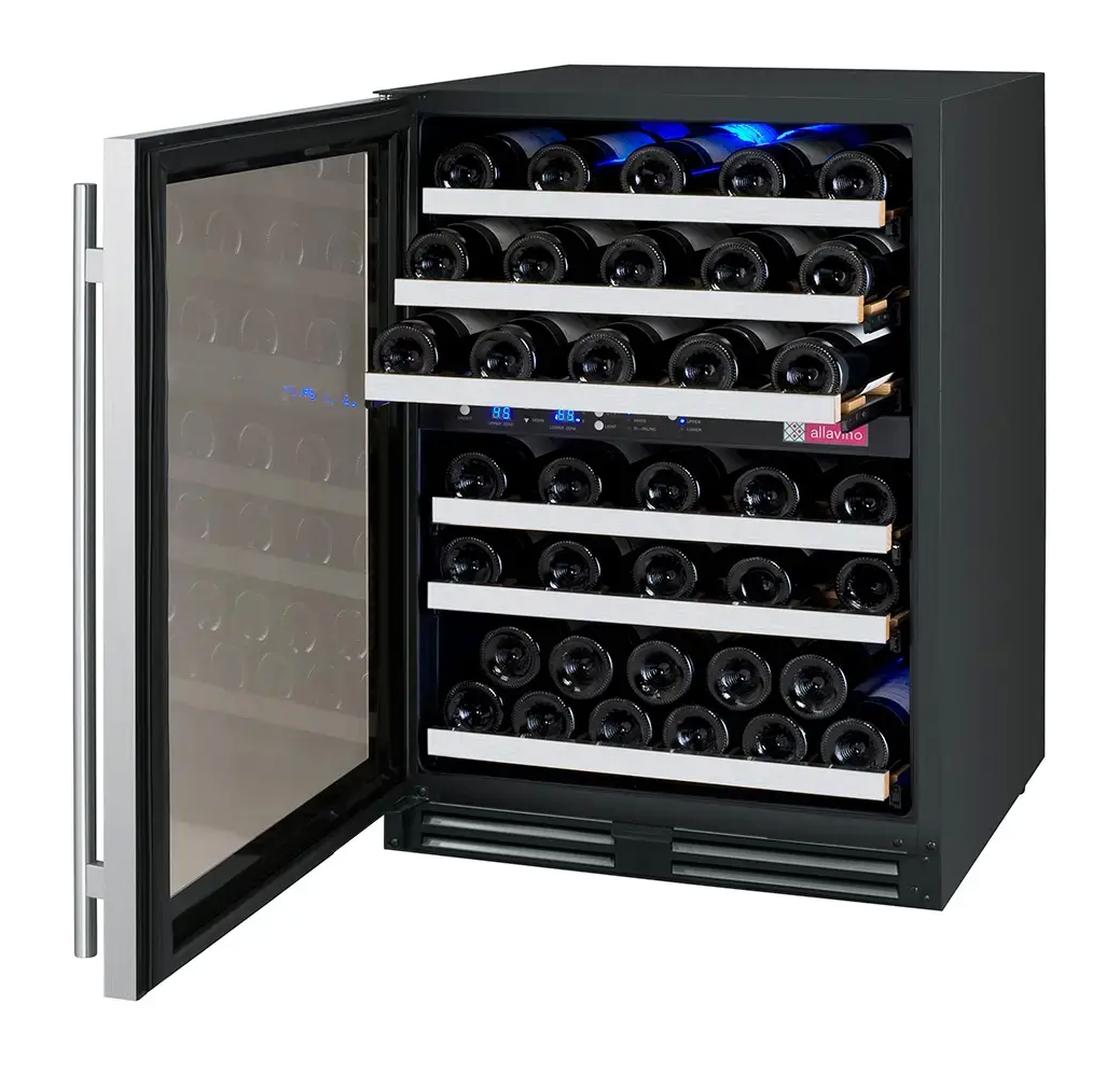 Allavino FlexCount Series 56 Bottle Stainless Dual Zone Built-in Wine Cooler