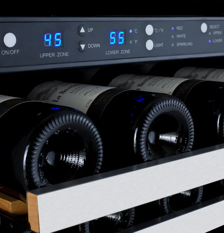 Allavino FlexCount Series 56 Bottle Stainless Dual Zone Built-in Wine Cooler