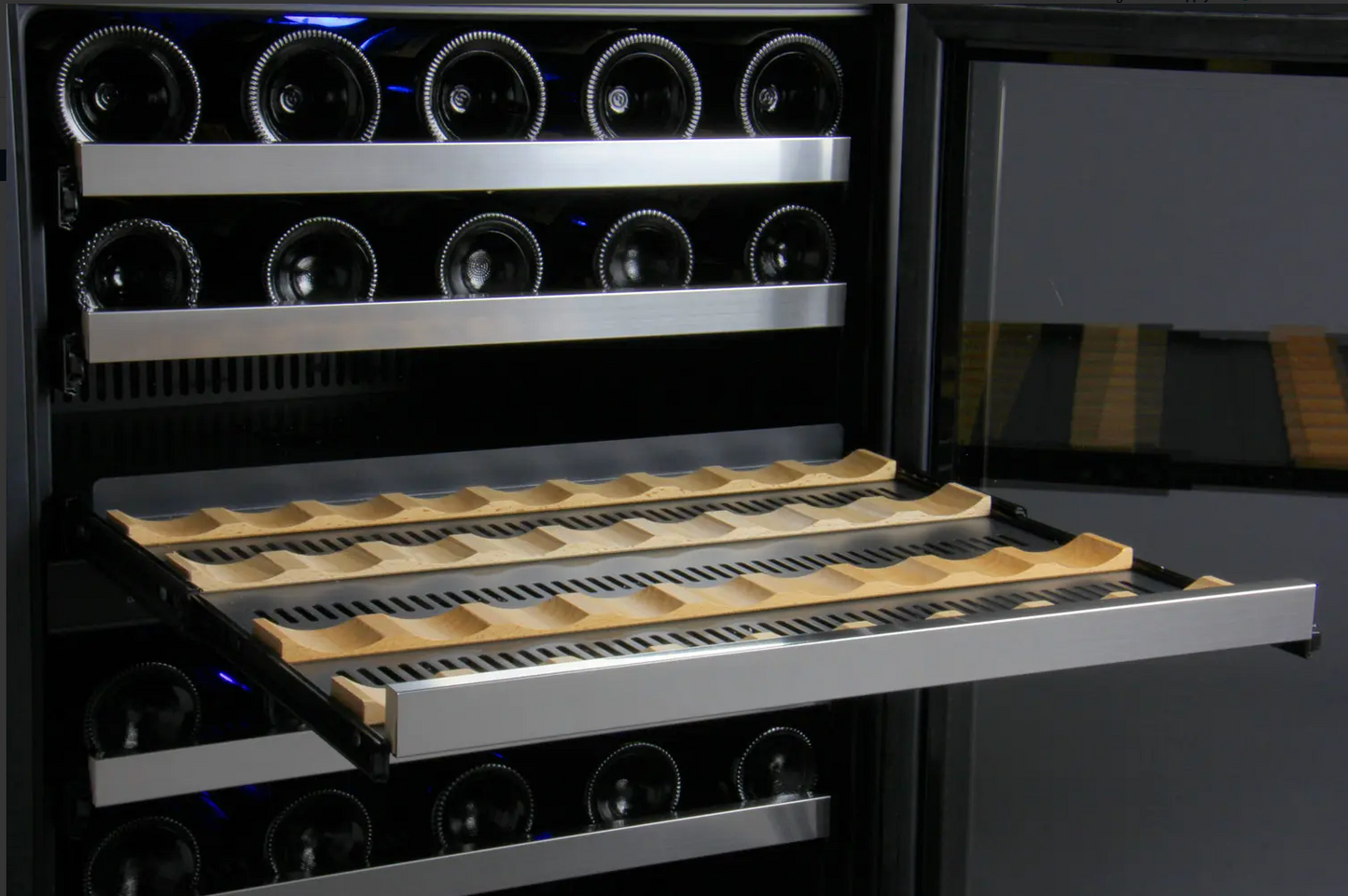 Allavino FlexCount Series 56 Bottle Stainless Dual Zone Built-in Wine Cooler