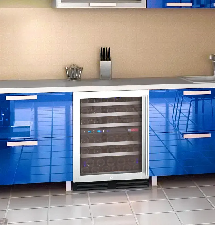 Allavino FlexCount Series 56 Bottle Stainless Dual Zone Built-in Wine Cooler
