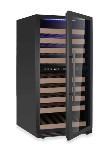 Kings Bottle 47-Inch Tall Dual Zone 91 Bottle Wine Cooler with Low-E Glass Door