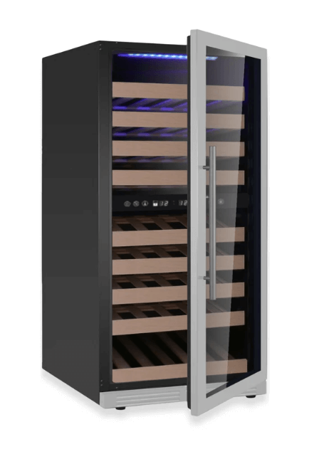 Kings Bottle 47-Inch Tall Dual Zone 91 Bottle Wine Cooler with Low-E Glass Door