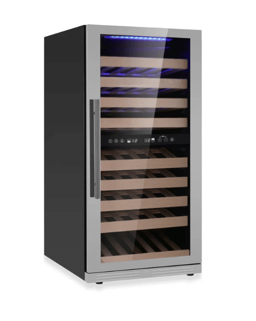Kings Bottle 47-Inch Tall Dual Zone 91 Bottle Wine Cooler with Low-E Glass Door