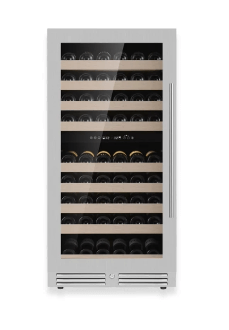 Kings Bottle 47-Inch Tall Dual Zone 91 Bottle Wine Cooler with Low-E Glass Door