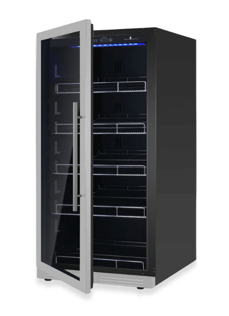 Kings Bottle 389 Cans Capacity Upright Beverage Refrigerator With Low-E Glass Door