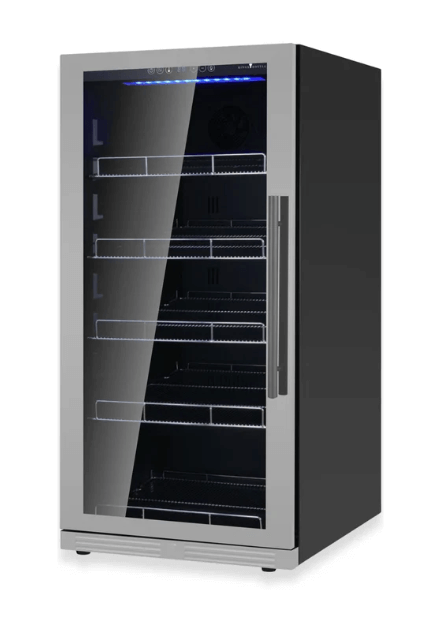 Kings Bottle 389 Cans Capacity Upright Beverage Refrigerator With Low-E Glass Door
