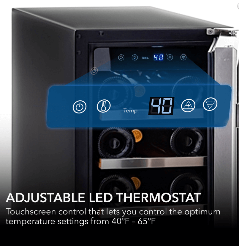 Whynter BWR-18SD 12″ 18 Bottle Compressor Built-In Wine Refrigerator image of temperature readout
