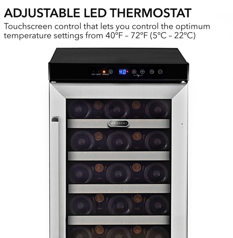 Whynter BWR-33SD 15″ 33 Bottle Compressor Built-In Wine Refrigerator