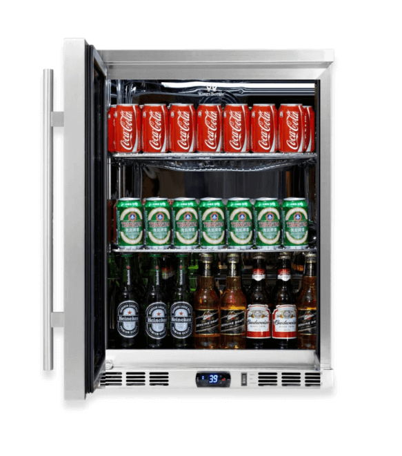 Kings Bottle 24-Inch Outdoor Beverage Refrigerator with Solid Stainless Steel Door