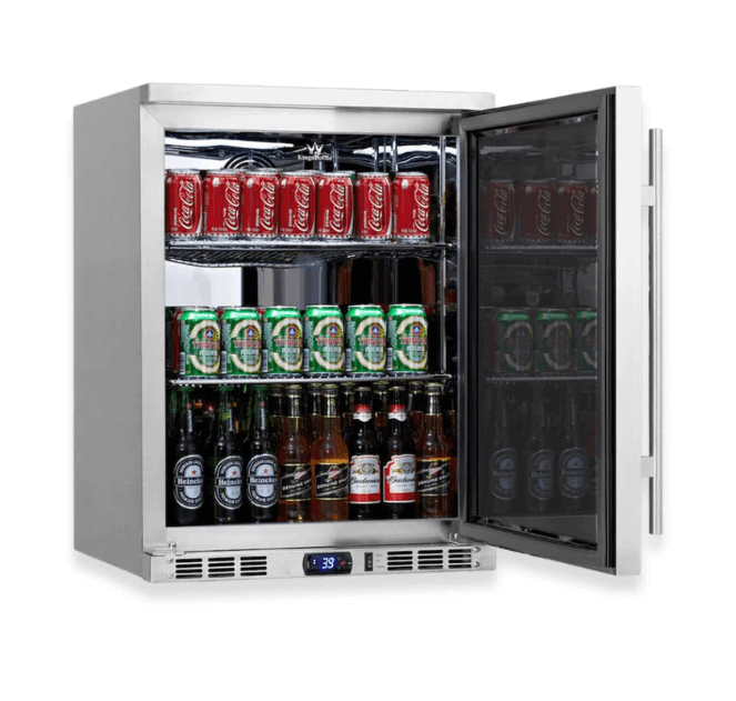 Kings Bottle 24-Inch Outdoor Beverage Refrigerator with Solid Stainless Steel Door